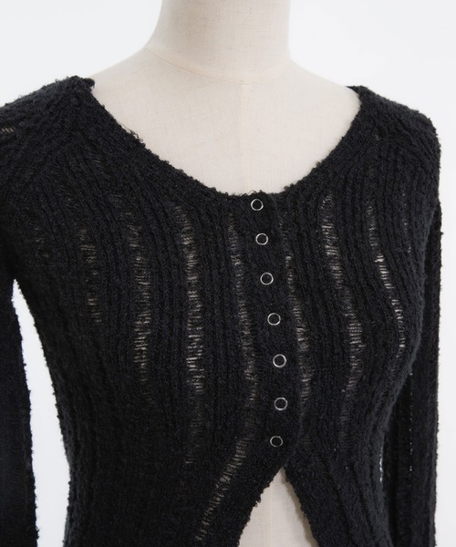 Diable baiser(ディアブルベーゼ)の「やや透けニットトップス(ニット/セーター・レディース・ブラック・SMALL/MEDIUM/LARGE/LL)」の8枚目の写真