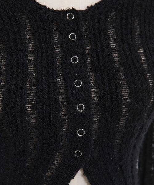Diable baiser(ディアブルベーゼ)の「やや透けニットトップス(ニット/セーター・レディース・ブラック・SMALL/MEDIUM/LARGE/LL)」の9枚目の写真