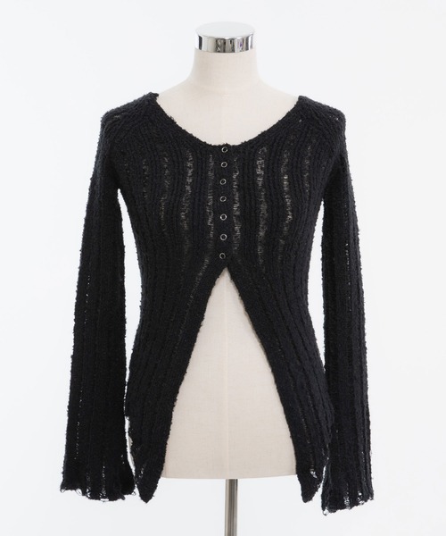 Diable baiser(ディアブルベーゼ)の「やや透けニットトップス(ニット/セーター・レディース・ブラック・SMALL/MEDIUM/LARGE/LL)」の11枚目の写真