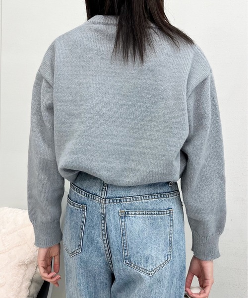 &soiree(アンドソワレ)の「【&soiree】カレッジロゴモヘアライクニットセーター(CP)(ニット/セーター・レディース・ベージュ/グレー/ピンク/グリーン・FREE)」の13枚目の写真