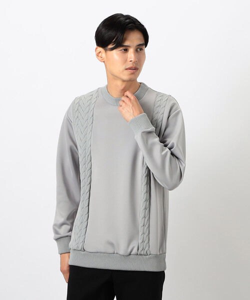 COMME CA ISM（コムサイズム）の「ダンボールニット×ニット コンビプルオーバー（ニット/セーター・メンズ・ホワイト/ブルー/グレー/ブラック・LARGE/MEDIUM）」の3枚目の写真