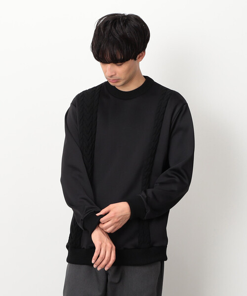 COMME CA ISM（コムサイズム）の「ダンボールニット×ニット コンビプルオーバー（ニット/セーター・メンズ・ホワイト/ブルー/グレー/ブラック・LARGE/MEDIUM）」の14枚目の写真