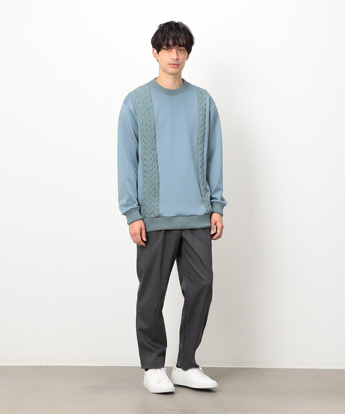 COMME CA ISM（コムサイズム）の「ダンボールニット×ニット コンビプルオーバー（ニット/セーター・メンズ・ホワイト/ブルー/グレー/ブラック・LARGE/MEDIUM）」の15枚目の写真