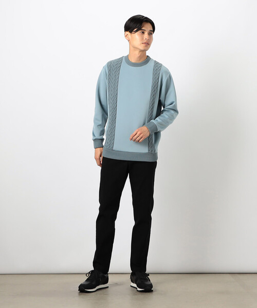 COMME CA ISM（コムサイズム）の「ダンボールニット×ニット コンビプルオーバー（ニット/セーター・メンズ・ホワイト/ブルー/グレー/ブラック・LARGE/MEDIUM）」の17枚目の写真