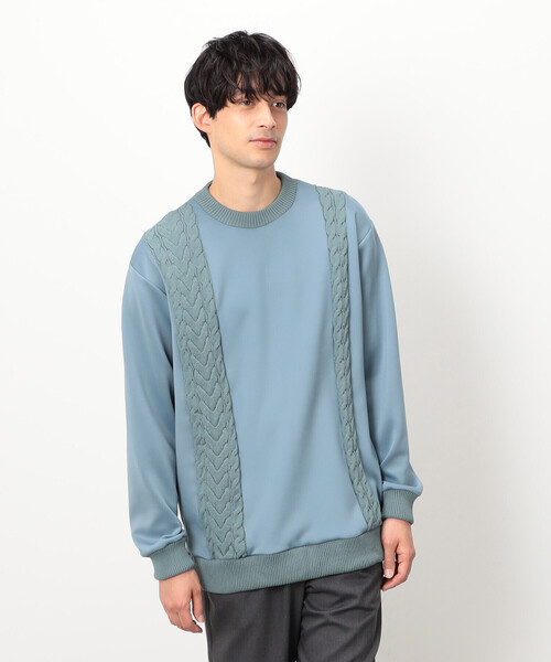 COMME CA ISM（コムサイズム）の「ダンボールニット×ニット コンビプルオーバー（ニット/セーター・メンズ・ホワイト/ブルー/グレー/ブラック・LARGE/MEDIUM）」の18枚目の写真