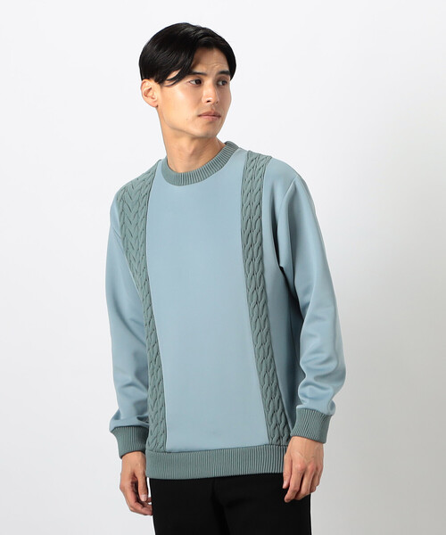 COMME CA ISM（コムサイズム）の「ダンボールニット×ニット コンビプルオーバー（ニット/セーター・メンズ・ホワイト/ブルー/グレー/ブラック・LARGE/MEDIUM）」の19枚目の写真
