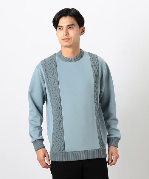 COMME CA ISM（コムサイズム）の「ダンボールニット×ニット コンビプルオーバー（ニット/セーター・メンズ・ホワイト/ブルー/グレー/ブラック・LARGE/MEDIUM）」の20枚目の写真