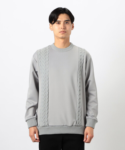 COMME CA ISM（コムサイズム）の「ダンボールニット×ニット コンビプルオーバー（ニット/セーター・メンズ・ホワイト/ブルー/グレー/ブラック・LARGE/MEDIUM）」の21枚目の写真