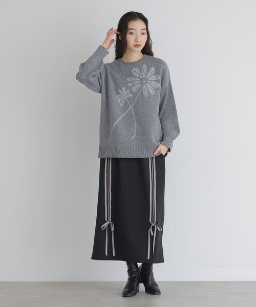 花柄モチーフジャカードニット』（ニット/セーター）｜somari