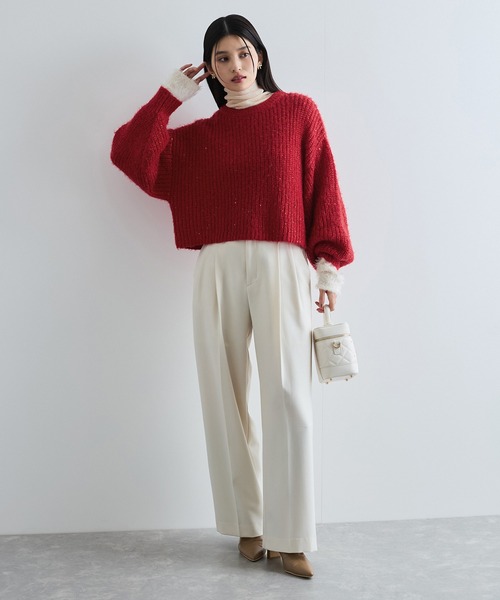 VIS（ビス）の「【WEB限定】スパンコールニットプルオーバー（ニット/セーター・レディース・キナリ/グレー/レッド・FREE）」の20枚目の写真