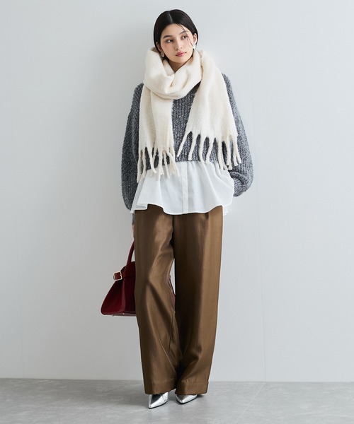 VIS（ビス）の「【WEB限定】スパンコールニットプルオーバー（ニット/セーター・レディース・キナリ/グレー/レッド・FREE）」の7枚目の写真