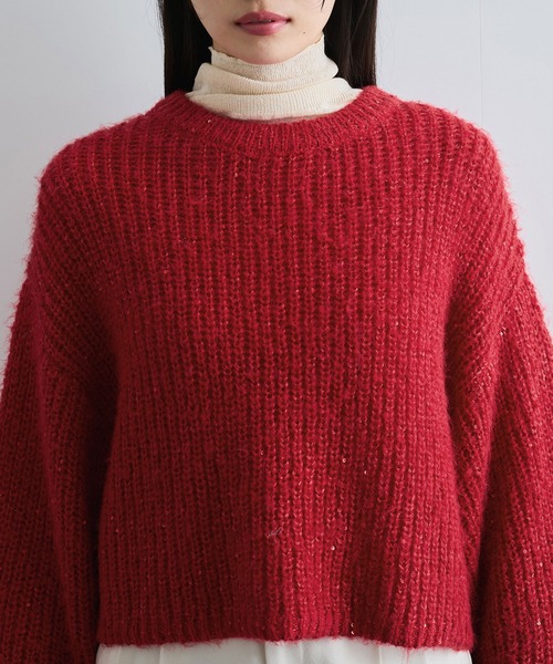 VIS（ビス）の「【WEB限定】スパンコールニットプルオーバー（ニット/セーター・レディース・キナリ/グレー/レッド・FREE）」の16枚目の写真