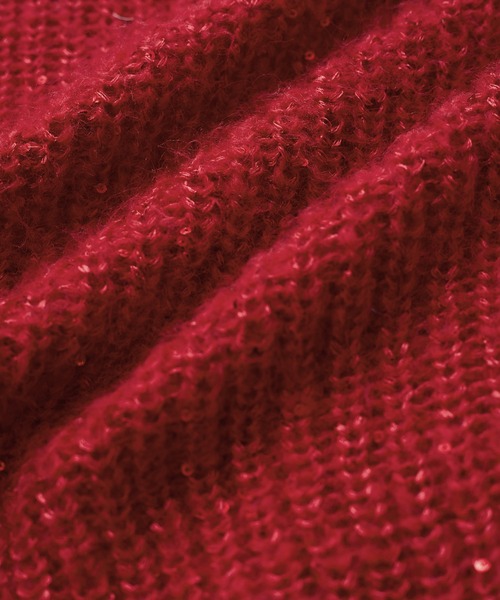 VIS（ビス）の「【WEB限定】スパンコールニットプルオーバー（ニット/セーター・レディース・キナリ/グレー/レッド・FREE）」の13枚目の写真