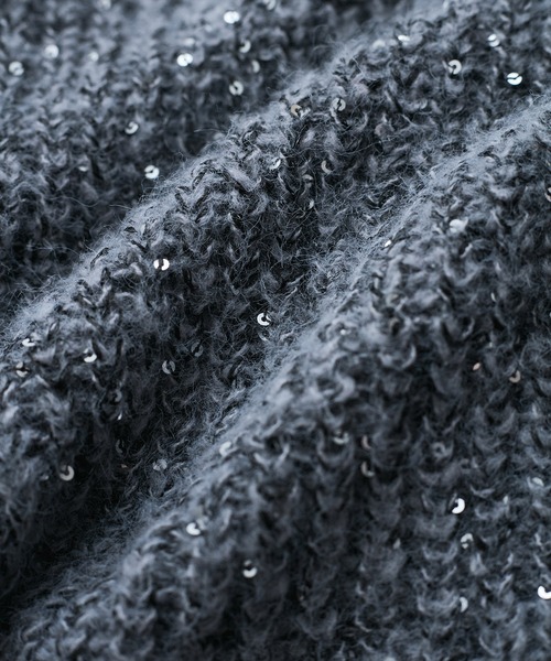 VIS（ビス）の「【WEB限定】スパンコールニットプルオーバー（ニット/セーター・レディース・キナリ/グレー/レッド・FREE）」の12枚目の写真