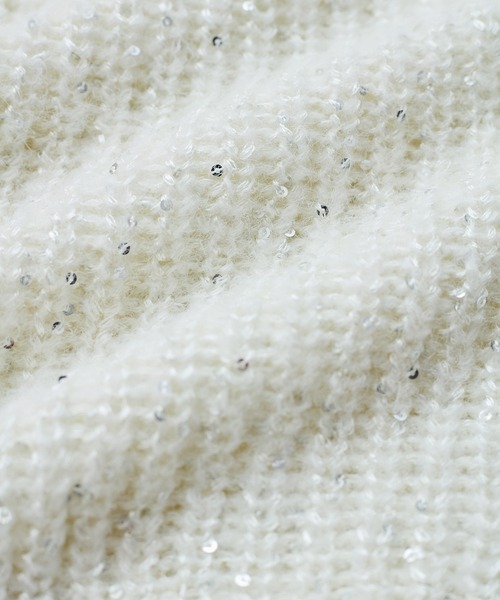 VIS（ビス）の「【WEB限定】スパンコールニットプルオーバー（ニット/セーター・レディース・キナリ/グレー/レッド・FREE）」の11枚目の写真