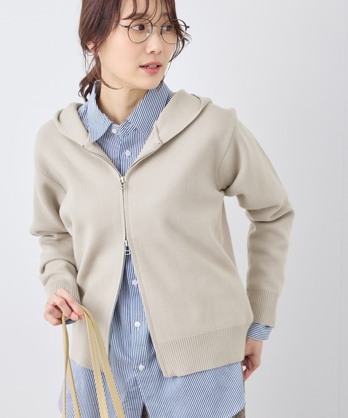 ROPE' PICNIC（ロペピクニック）の「Wジップニットフーディー（パーカー・レディース・ブラウン/グレー系その他/キナリ・38）」の7枚目の写真