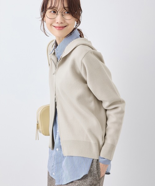 ROPE' PICNIC（ロペピクニック）の「Wジップニットフーディー（パーカー・レディース・ブラウン/グレー系その他/キナリ・38）」の9枚目の写真
