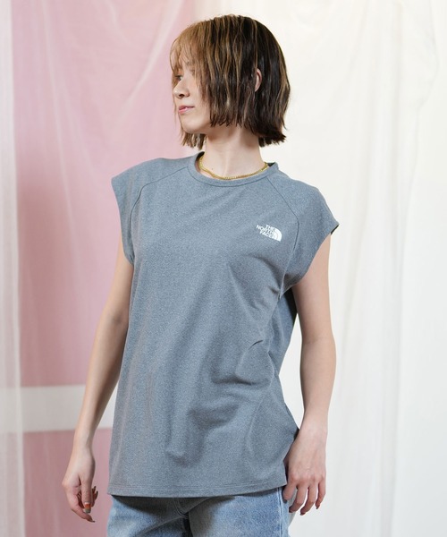 THE NORTH FACE（ザノースフェイス）の「THE NORTH FACE/ザ・ノース・フェイス スリッドTシャツ NTW32590（Tシャツ/カットソー・レディース・アイボリー/ミックスグレー・XL/L/M/S）」の2枚目の写真