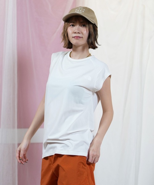 THE NORTH FACE（ザノースフェイス）の「THE NORTH FACE/ザ・ノース・フェイス スリッドTシャツ NTW32590（Tシャツ/カットソー・レディース・アイボリー/ミックスグレー・XL/L/M/S）」の5枚目の写真