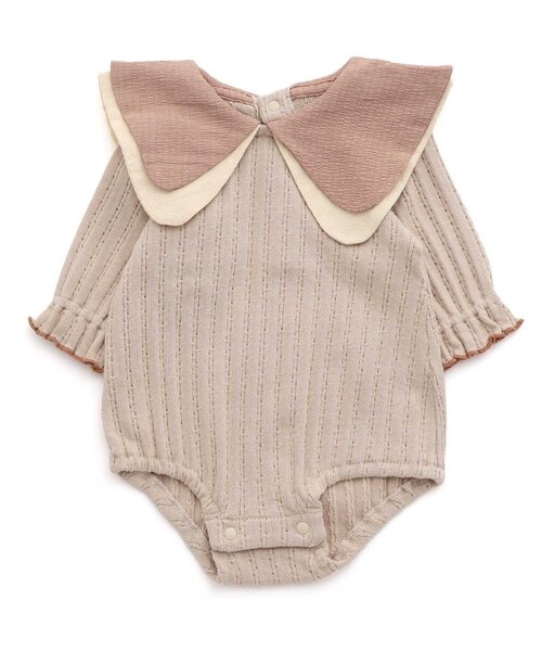 Ampersand（アンパサンド）の「ビッグカラーロンパス&ブルマセット（ロンパース・キッズ・ライトグレー/ベージュ/キナリ/ミント・60/70/80）」の5枚目の写真