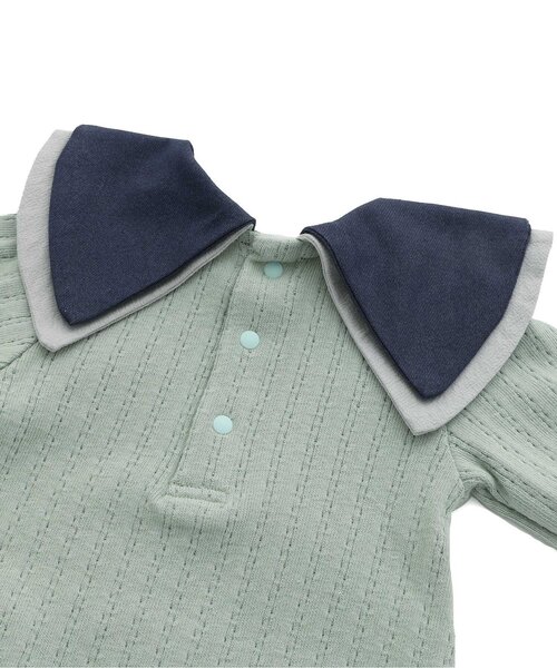 Ampersand（アンパサンド）の「ビッグカラーロンパス&ブルマセット（ロンパース・キッズ・ライトグレー/ベージュ/キナリ/ミント・60/70/80）」の6枚目の写真