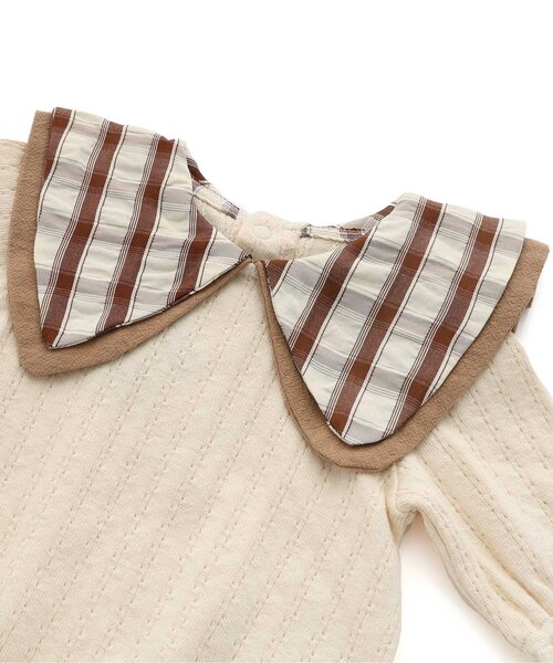 Ampersand（アンパサンド）の「ビッグカラーロンパス&ブルマセット（ロンパース・キッズ・ライトグレー/ベージュ/キナリ/ミント・60/70/80）」の13枚目の写真