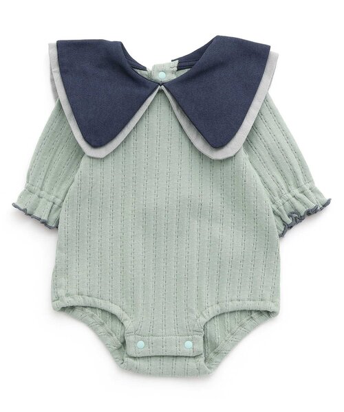 Ampersand（アンパサンド）の「ビッグカラーロンパス&ブルマセット（ロンパース・キッズ・ライトグレー/ベージュ/キナリ/ミント・60/70/80）」の16枚目の写真