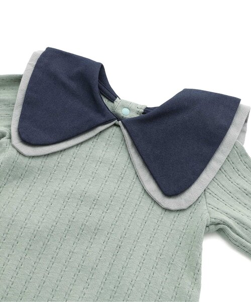 Ampersand（アンパサンド）の「ビッグカラーロンパス&ブルマセット（ロンパース・キッズ・ライトグレー/ベージュ/キナリ/ミント・60/70/80）」の21枚目の写真