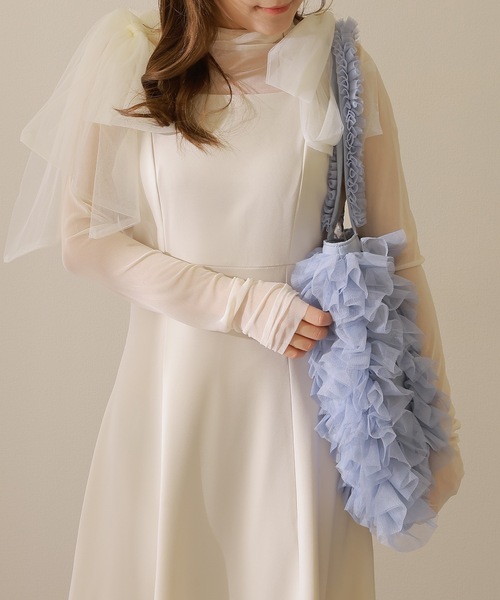 Lace Ladies(レースレディース)の「チュール フリル ショルダー トート バッグ(トートバッグ・レディース・ホワイト/グレー/ブラック・FREE)」の14枚目の写真