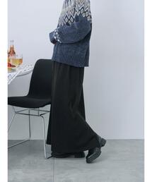 Samansa Mos2 blue | 【吸湿発熱】カットコールタイトスカート(スカート)