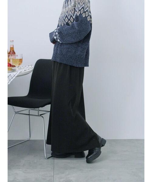 Samansa Mos2 blue（サマンサモスモスブルー）の「【吸湿発熱】カットコールタイトスカート（スカート・レディース・ブラック/ベージュ/グレー・F）」の2枚目の写真