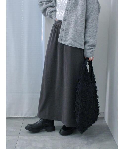 Samansa Mos2 blue（サマンサモスモスブルー）の「【吸湿発熱】カットコールタイトスカート（スカート・レディース・ブラック/ベージュ/グレー・F）」の7枚目の写真