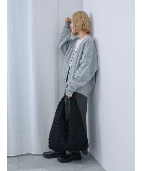 Samansa Mos2 blue（サマンサモスモスブルー）の「【吸湿発熱】カットコールタイトスカート（スカート・レディース・ブラック/ベージュ/グレー・F）」の10枚目の写真