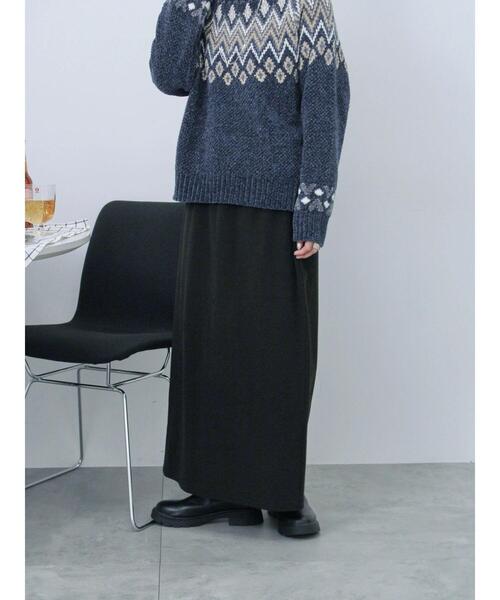 Samansa Mos2 blue（サマンサモスモスブルー）の「【吸湿発熱】カットコールタイトスカート（スカート・レディース・ブラック/ベージュ/グレー・F）」の11枚目の写真