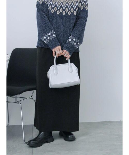 Samansa Mos2 blue（サマンサモスモスブルー）の「【吸湿発熱】カットコールタイトスカート（スカート・レディース・ブラック/ベージュ/グレー・F）」の12枚目の写真