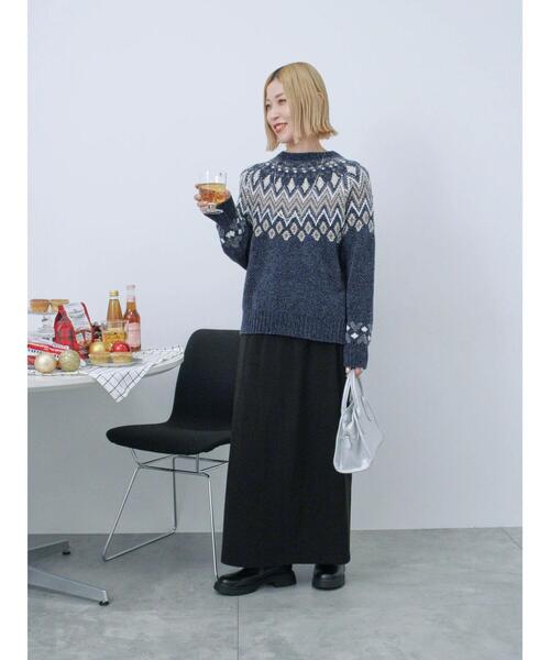 Samansa Mos2 blue（サマンサモスモスブルー）の「【吸湿発熱】カットコールタイトスカート（スカート・レディース・ブラック/ベージュ/グレー・F）」の16枚目の写真