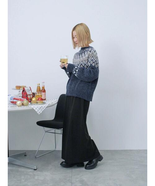 Samansa Mos2 blue（サマンサモスモスブルー）の「【吸湿発熱】カットコールタイトスカート（スカート・レディース・ブラック/ベージュ/グレー・F）」の17枚目の写真