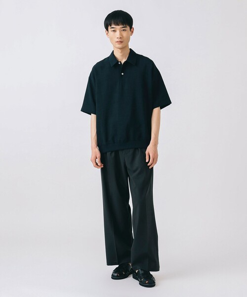 BEAMS HEART(ビームスハート)の「ポリエステルトロ 2タック ワイドパンツ(スラックス・メンズ・チャコールグレー/ネイビー/ブラック・LARGE/MEDIUM/SMALL)」の4枚目の写真