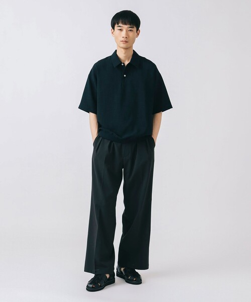 セール】ポリエステルトロ 2タック ワイドパンツ【吸水速乾