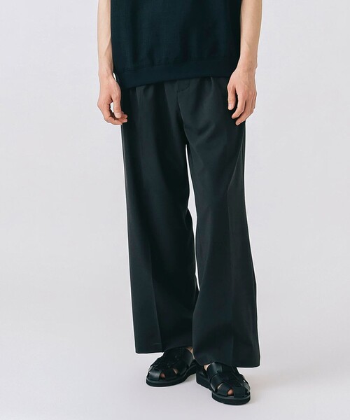 BEAMS HEART(ビームスハート)の「ポリエステルトロ 2タック ワイドパンツ(スラックス・メンズ・チャコールグレー/ネイビー/ブラック・LARGE/MEDIUM/SMALL)」の7枚目の写真
