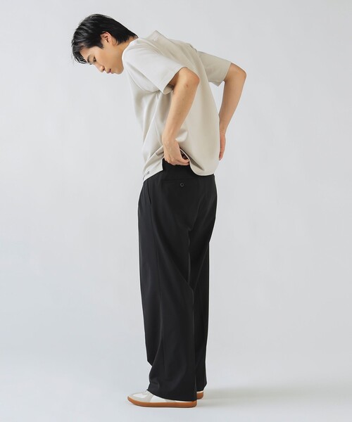 BEAMS HEART(ビームスハート)の「ポリエステルトロ 2タック ワイドパンツ(スラックス・メンズ・チャコールグレー/ネイビー/ブラック・LARGE/MEDIUM/SMALL)」の14枚目の写真