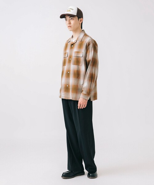 せん様：BEAMS HEART TR2タック ワイド スラックス 【Mサイズ】 BEAMS HEART (BEAMS HEART) Linen blend 2-tuck wide slacks