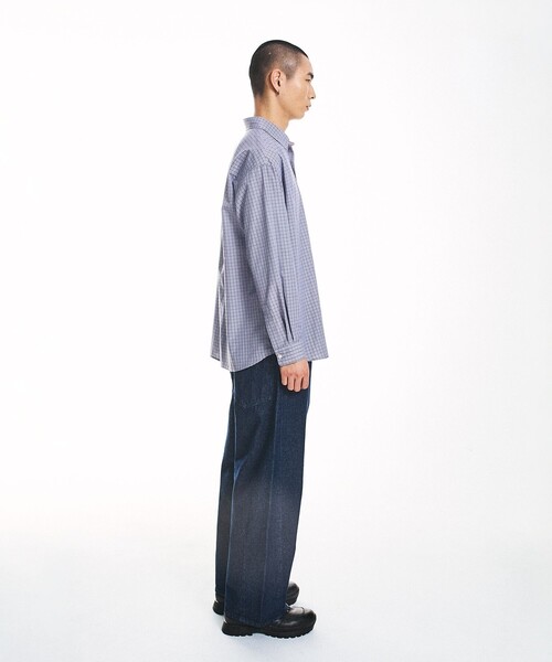 City Ambient Products（シティアンビエントプロダクツ）の「City Ambient Products: レギュラーカラー ブロード オーバー シャツ (長袖)（シャツ/ブラウス・メンズ・ベージュ/スカイブルー/ブルー/グレー/サックスブルー/ブラック・MEDIUM/SMALL/LARGE）」の20枚目の写真