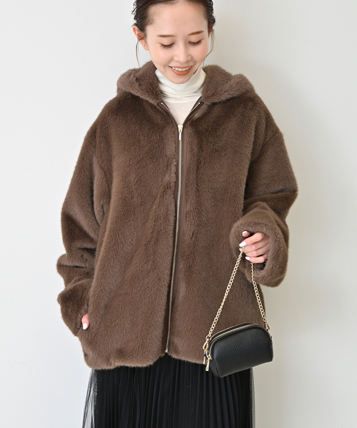 SLOBE IENA（スローブイエナ）の「フーディECOファー（その他アウター