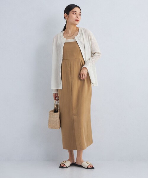 green label relaxing（グリーンレーベルリラクシング）の「［size SHORT/TALLあり］ベア キャミソール ワンピース（ワンピース・レディース・ブラック/ベージュ・FREE/SHORT/TALL）」の7枚目の写真