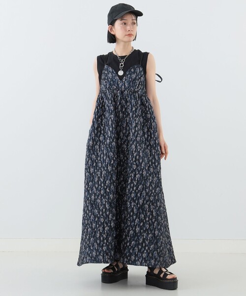 【新品】カロリナグレイサー　ラメキャミソール ワンピース　サックスブルー ラメキャミソール ワンピース（ワンピース）｜CAROLINA GLASER