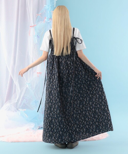 キャミワンピース　カロリナグレイサー　オケージョンドレス ラメ バックリボン キャミソール ワンピース（ワンピース）｜CAROLINA