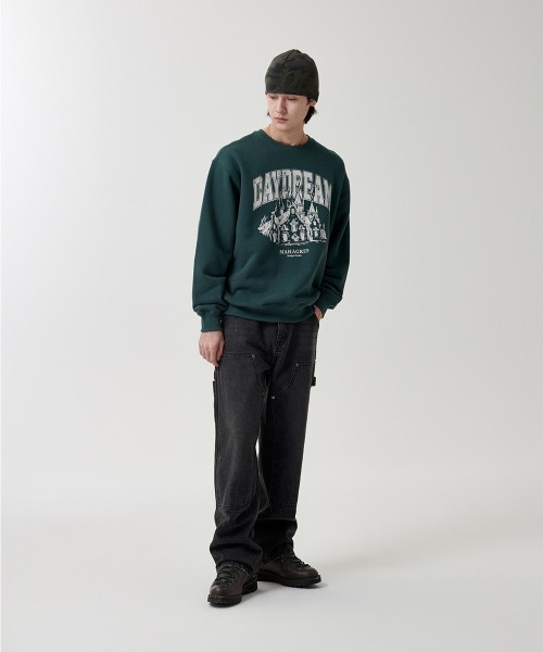 MAHAGRID(マハグリッド)の「『mahagrid/マハグリッド』 DAYDREAM SWEATSHIRT/デイ ドリーム スウェットシャツ(スウェット・レディース・ライトグレー/グリーン・M/L/XL)」の6枚目の写真