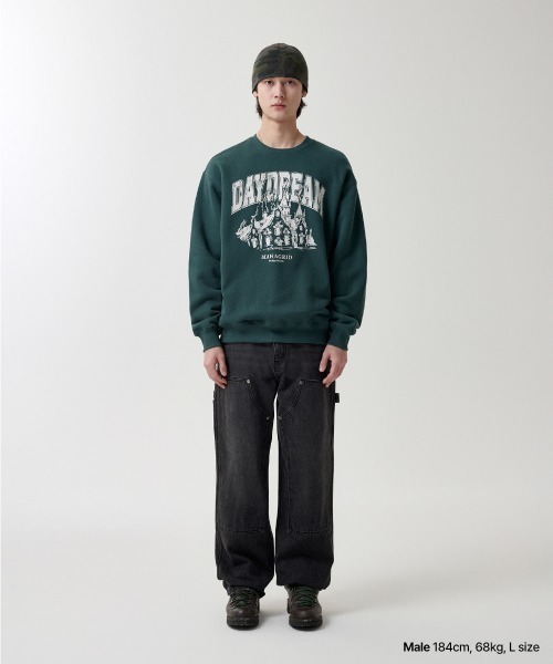 【mahagrid】23FW★ DAYDREAM HOODIE DAYDREAM SWEATSHIRT[ LIGHT GREY] - MAHAGRID