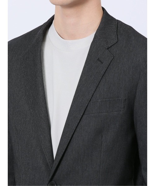 TAKA-Q（タカキュー）の「【ストレッチ ウォッシャブル イージーケア】タカキュー 2ボタンジャケット デニム風黒(セットアップ可能)（スーツジャケット・メンズ・ブラック・MEDIUM/LARGE/X-LARGE/3L/S）」の9枚目の写真